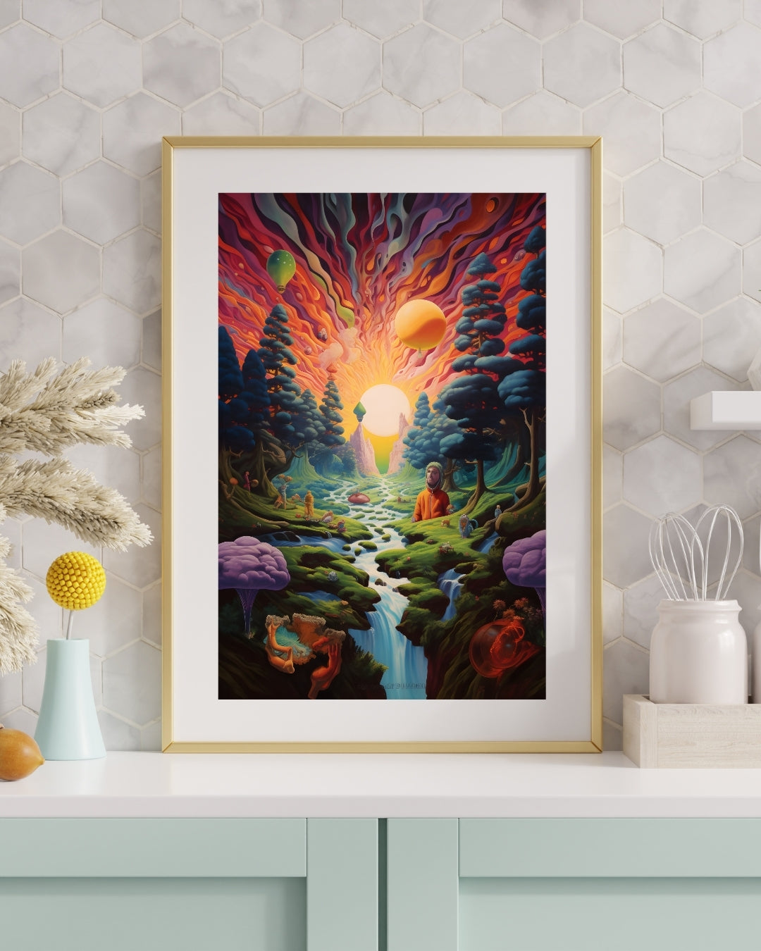 Glow-in-the-Dark Trippy Wall Art by Aab Inspire