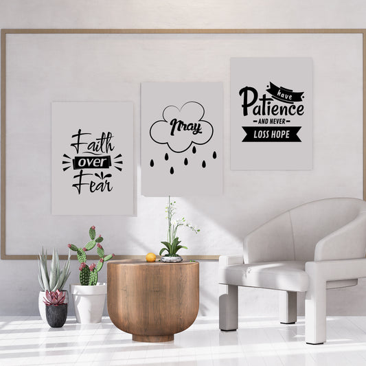 Faith Quotes Sets of 3 Framed Print by Aab Inspire