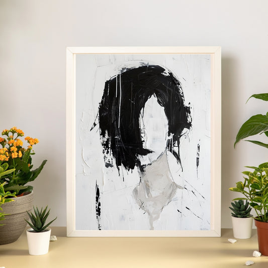 Black & White Abstract Art Print by Aab Inspire
