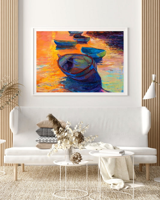 Serene Boat Wall Art by Aab Inspire