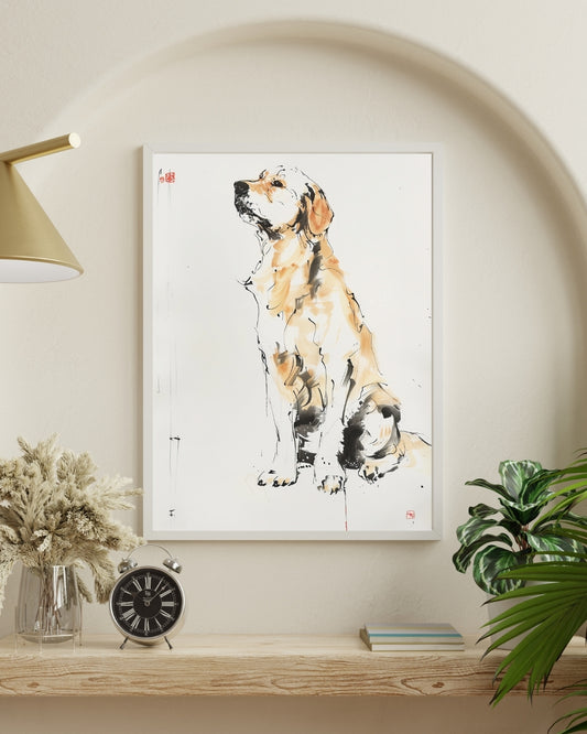 Realistic Dog Wall Print by Aab Inspire