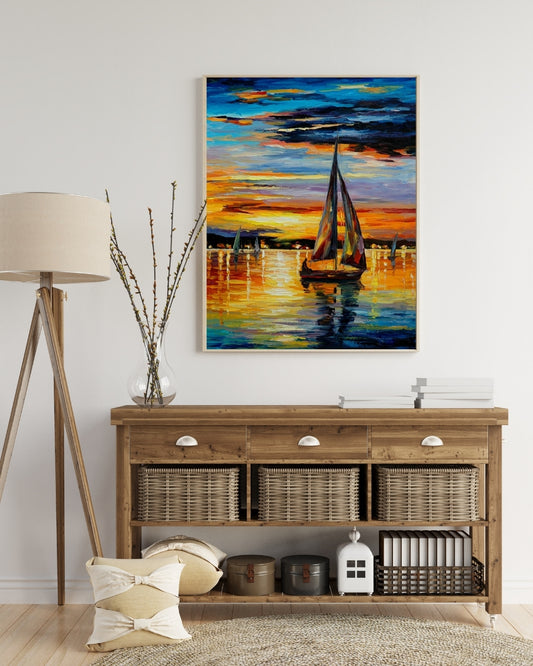 Wooden Boat Wall Art by Aab Inspire