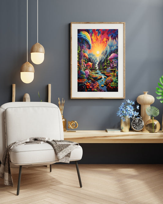 Glow-in-the-Dark Trippy Wall Art by Aab Inspire