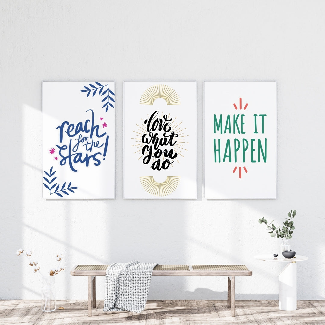 Set of 3 Motivational Wall Art Prints – Inspire & Elevate Your Space by AAB Inspire