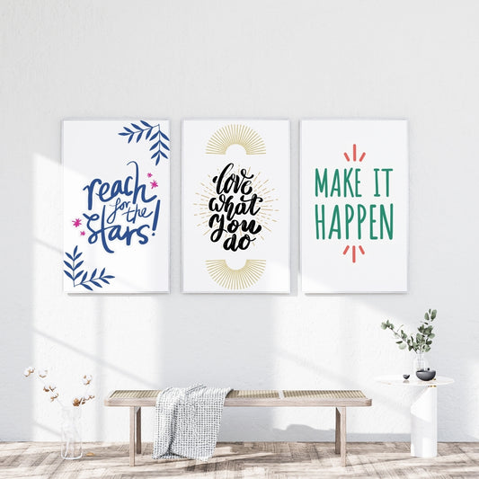 Set of 3 Motivational Wall Art Prints – Inspire & Elevate Your Space by AAB Inspire